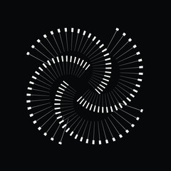 Rotating speed Lines in Spiral Form for comic books . fireworks Explosion background . Vector Illustration . Starburst round Logo . Spiral Design element . Abstract Geometric star rays . Sunburst .