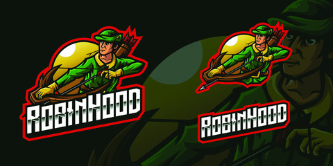 Robin Hood Archer Mascot Gaming Logo