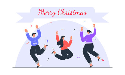 Happy Family Celebrating Christmas Concept Illustration