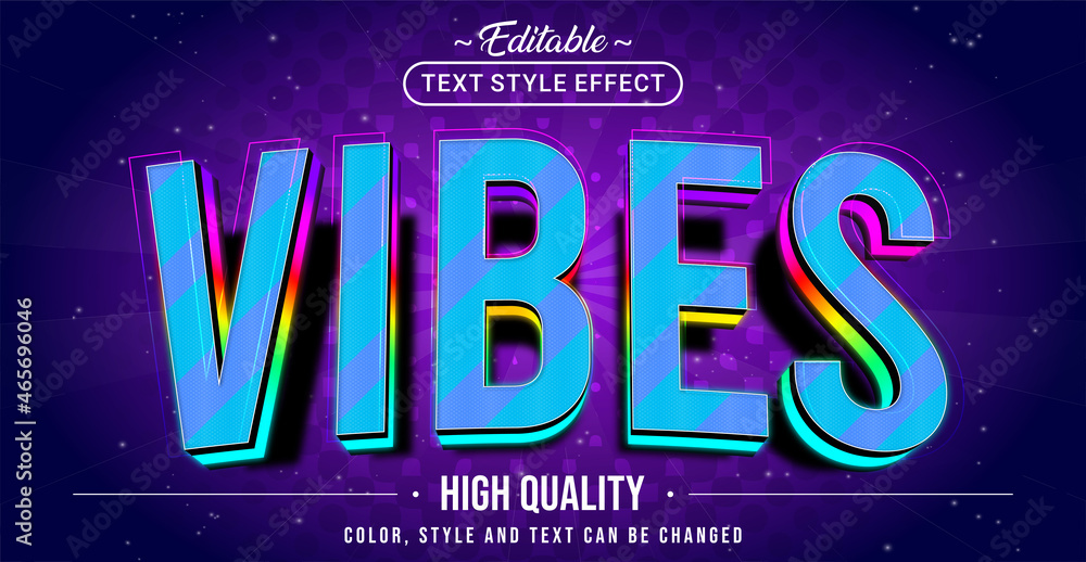 Poster Editable text style effect - Vibes text style theme.