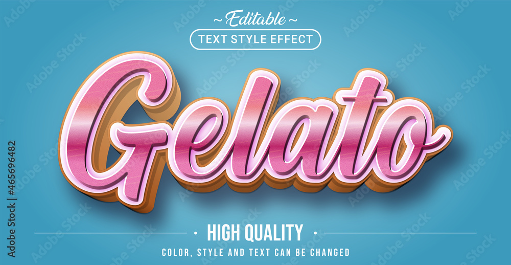 Poster editable text style effect - gelato text style theme.