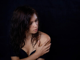 A photo shoot of a model in a black key is beautiful and stylish