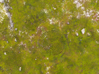 Stone labyrinth on Solovki. Russia, Arkhangelsk Region, Bolshoi Zayatsky Island 