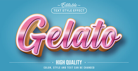 Editable text style effect - Gelato text style theme. - obrazy, fototapety, plakaty