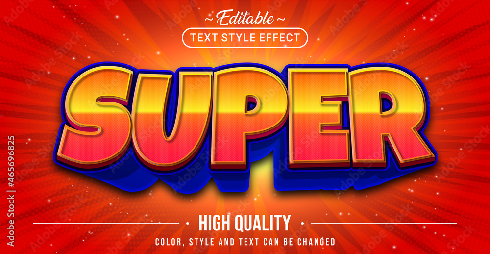Poster Editable text style effect - Super text style theme.
