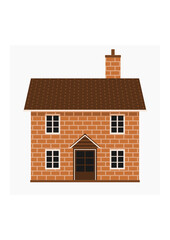 Editable Front View Traditional English Simple House Building Vector Illustration for England Culture Tradition and History Related Design
