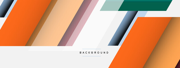 Vector background. Abstract overlapping color lines design with shadow effects. Illustration for wallpaper banner background or landing page