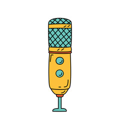 Microphone sketch. Podcast or music item. Hand drawn vector icon