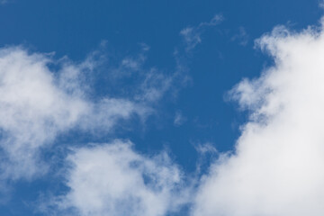 Fototapeta premium Beautiful Blue Sky Background Template With Some Space for Input Text