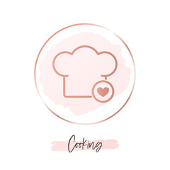 Chef icon for social media highlights covers on abstract pink background.