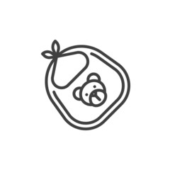 Baby feeding bib line icon