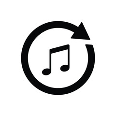 reload music, replay music icon design