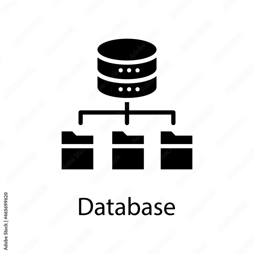 Poster database solid icon design illustration. web analytics symbol on white background eps 10 file