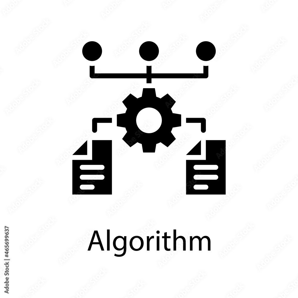 Poster algorithm solid icon design illustration. web analytics symbol on white background eps 10 file