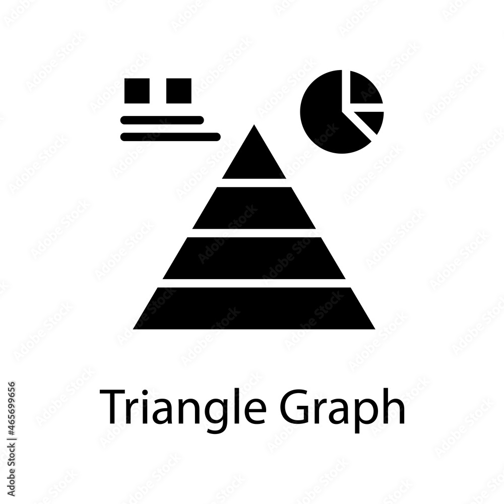 Poster triangle graph solid icon design illustration. web analytics symbol on white background eps 10 file