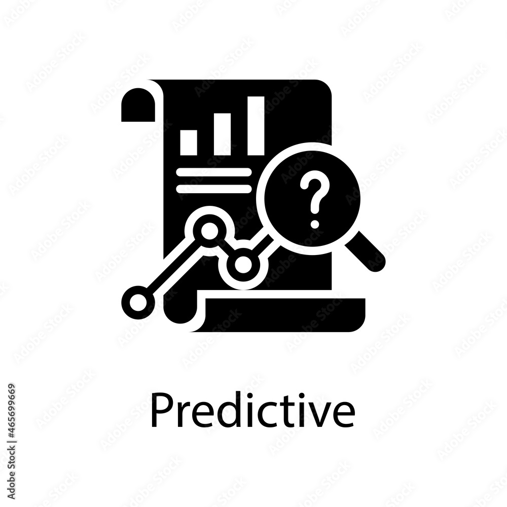 Poster predictive solid icon design illustration. web analytics symbol on white background eps 10 file
