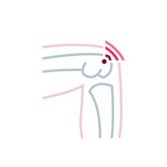 Fototapeta premium Inflammation, pain, angriness sign. Editable vector illustration
