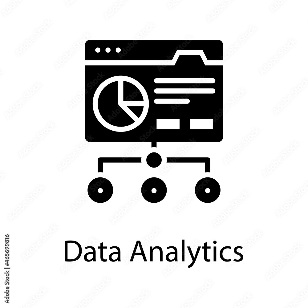 Poster data analytics solid icon design illustration. web analytics symbol on white background eps 10 file