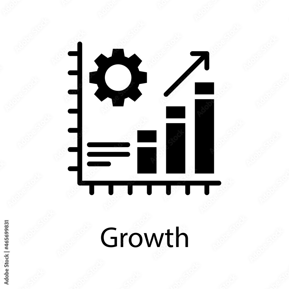Poster growth solid icon design illustration. web analytics symbol on white background eps 10 file