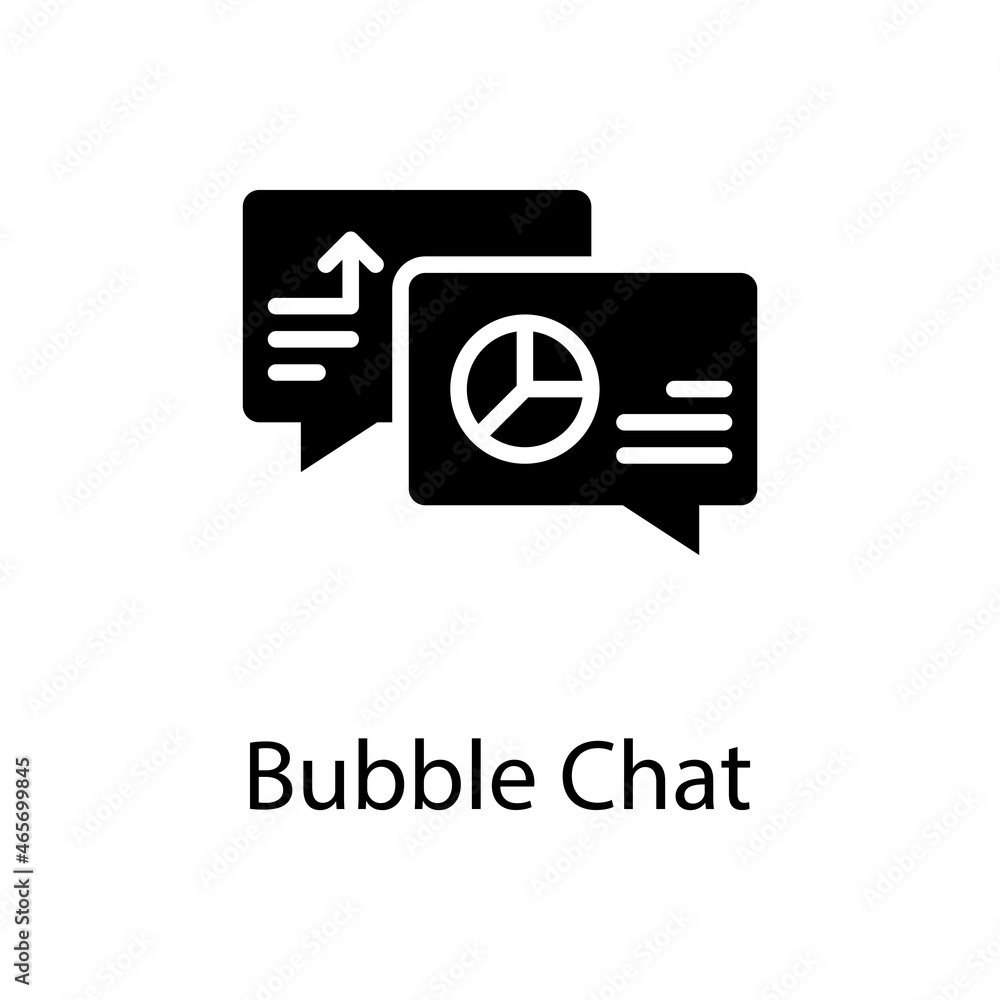 Poster bubble chat solid icon design illustration. web analytics symbol on white background eps 10 file