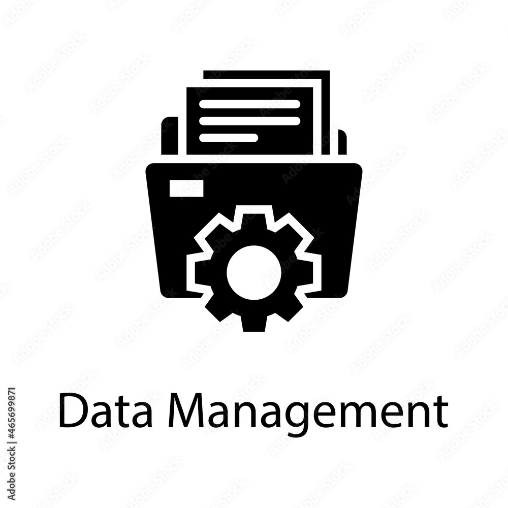 Poster data management solid icon design illustration. web analytics symbol on white background eps 10 file