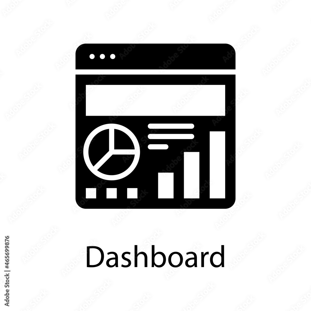 Poster dashboard solid icon design illustration. web analytics symbol on white background eps 10 file