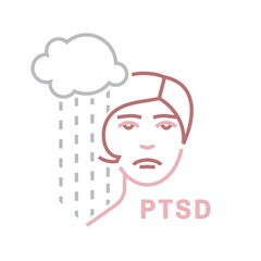 Post traumatic stress disorder sign. PTSD icon.