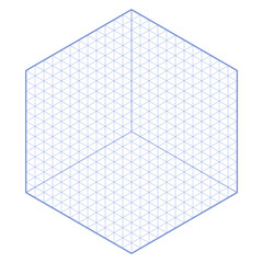 Hexagonal isometric grid. Vector illustration with editable strokes