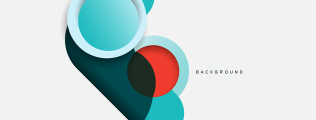 Creative geometric wallpaper. Minimal abstract background. Circles composition vector illustration for wallpaper banner background or landing page
