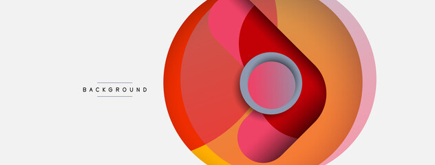 Naklejka premium Vector round shapes circles minimal geometric background. Vector illustration for wallpaper banner background or landing page