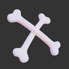 3D illustration or 3D render object of bone halloween