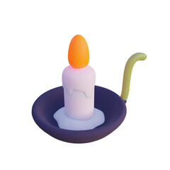 3D illustration or 3D render object of candle halloween