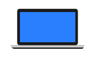 Laptop screen. Front view of an open laptop.