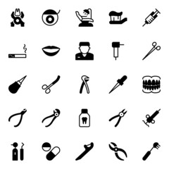 Glyph icons for dental care.