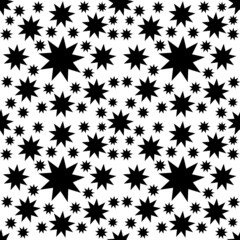 Geometric monchromatic seamless pattern. stars