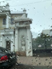 water drops on a glass