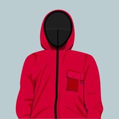 The man in the red suit. Vector illustration in a flat style.