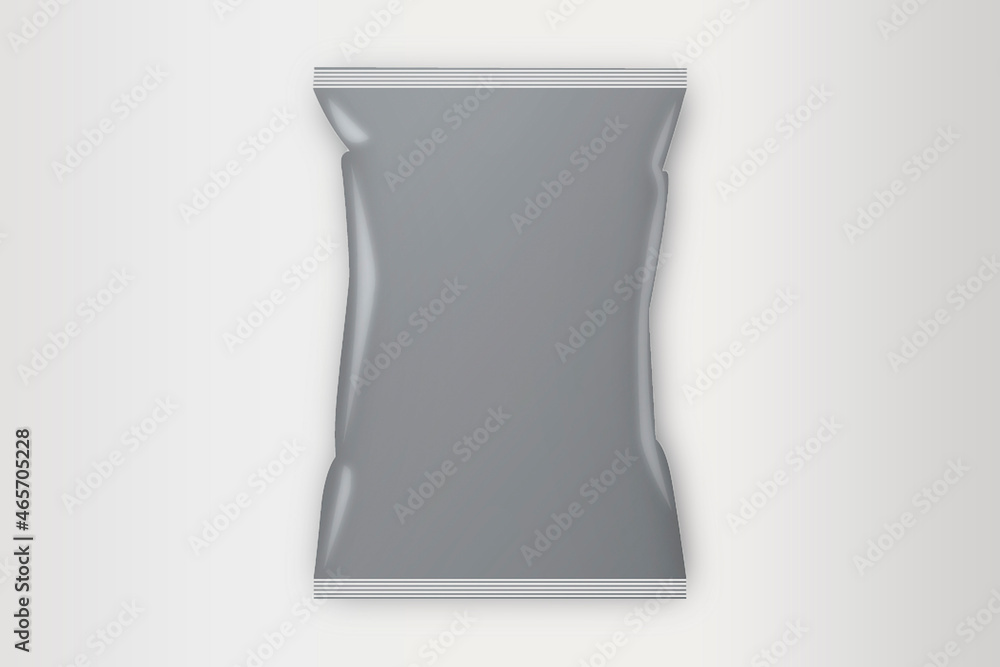 Poster empty blank snack packaging mock up isolated on a background. realistic disposal packet mock up read