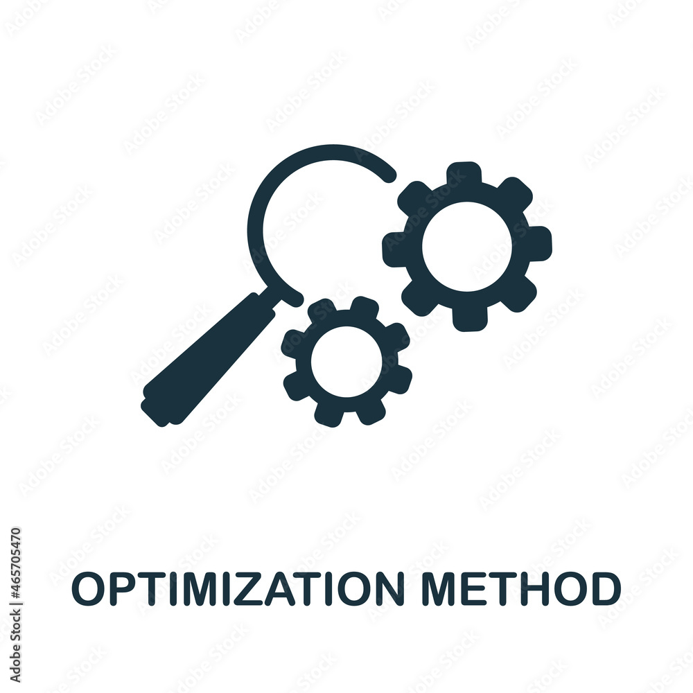 Poster optimization method icon. monochrome sign from production management collection. creative optimizati