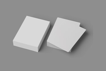 Empty blank Pack of Cards Mock up isolated on a grey background.3d rendering.