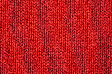 Red knitted wool texture background - obrazy, fototapety, plakaty