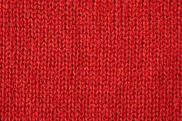 Foto op Canvas Red knitted wool texture background © Piman Khrutmuang