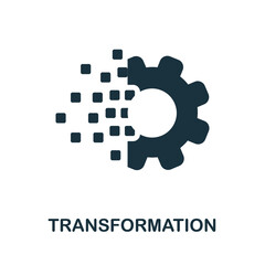 Transformation icon. Monochrome sign from production management collection. Creative Transformation icon illustration for web design, infographics and more