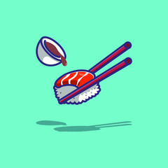 sushi and soy sauce illustratrion