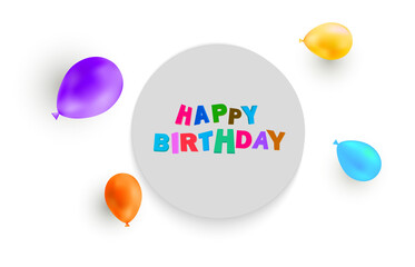 Place for the text of congratulations and invitations with balloons. Vector.	