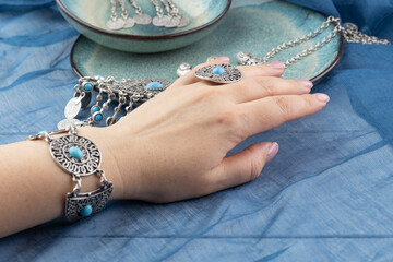 Beautiful Oriental Silver jewelry (Indian, Arab, African, Egyptian). Fashion Exotic Accessories, Asian Silver jewelry