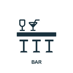Bar icon. Monochrome sign from restaurant collection. Creative Bar icon illustration for web design, infographics and more