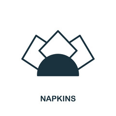 Napkins icon. Monochrome sign from restaurant collection. Creative Napkins icon illustration for web design, infographics and more