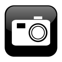 Button in schwarz zeigt Fotos, Kamera oder Fotoapparat