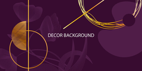 Luxurious golden flower. vector background. Zen wallpaper collection with line graphics. Yoga banner design, Luxury cover and invitation design, templates, banner, Natural products packaging design.